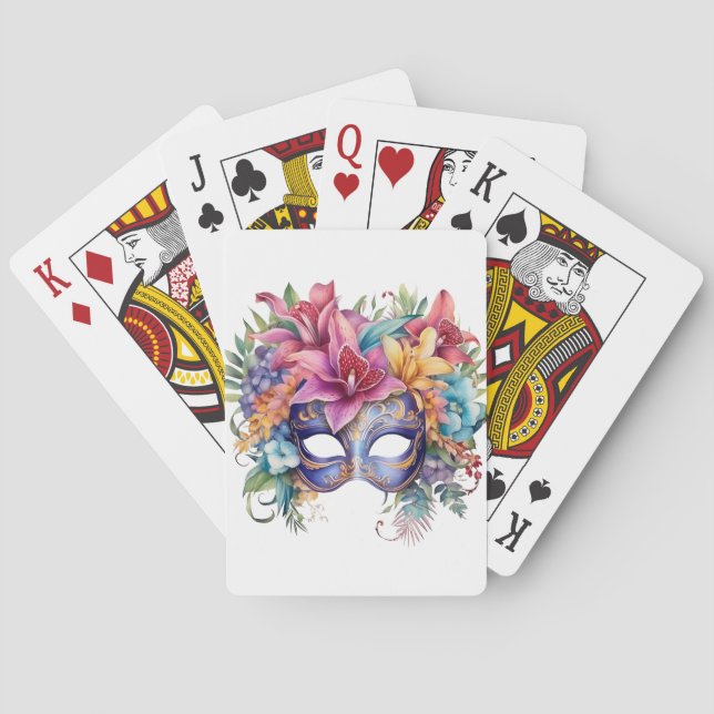 DELICATE FLORAL MARDI GRAS MASK SPIELKARTEN (Rückseite)