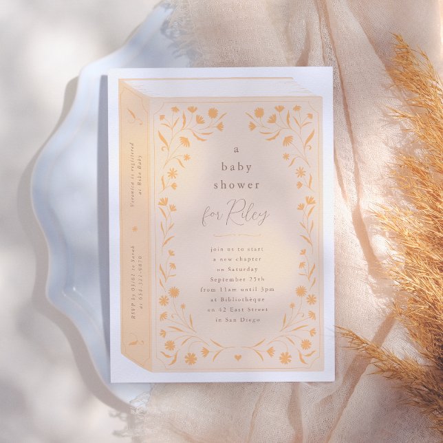 Delicate Floral Storybook Baby Dusche Einladung (Von Creator hochgeladen)