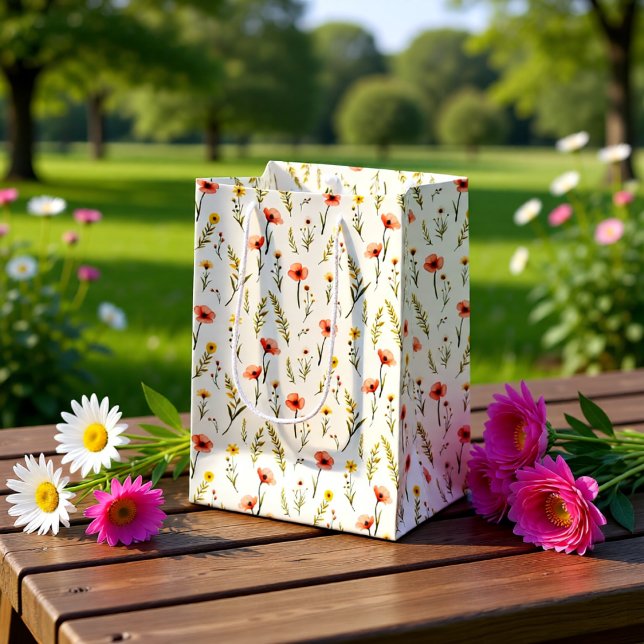 Delicate Florals Gift Bag Mittlere Geschenktüte (Von Creator hochgeladen)