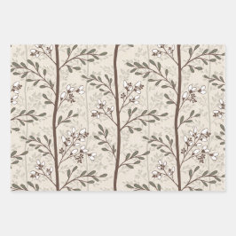 Delicate Flower Buds Bloom Soft Elegant Floral Geschenkpapier Set