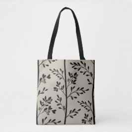 Delicate Flowers in Bloom black floral silhouette Tasche