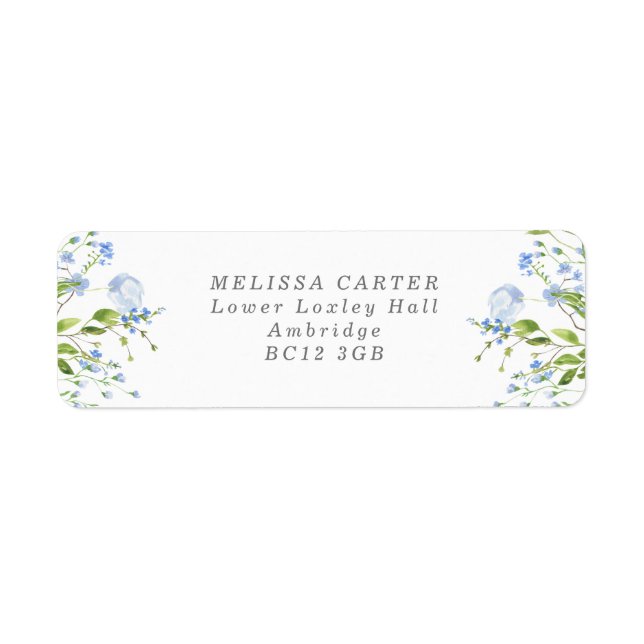 Delicate French Blue Regency Return Address Label (Vorne)