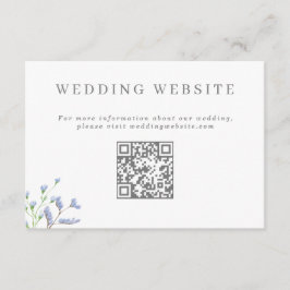 Delicate French Blue Wedding Website QR Code Enclo Begleitkarte