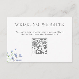 Delicate French Blue Wedding Website QR Code Enclo Begleitkarte