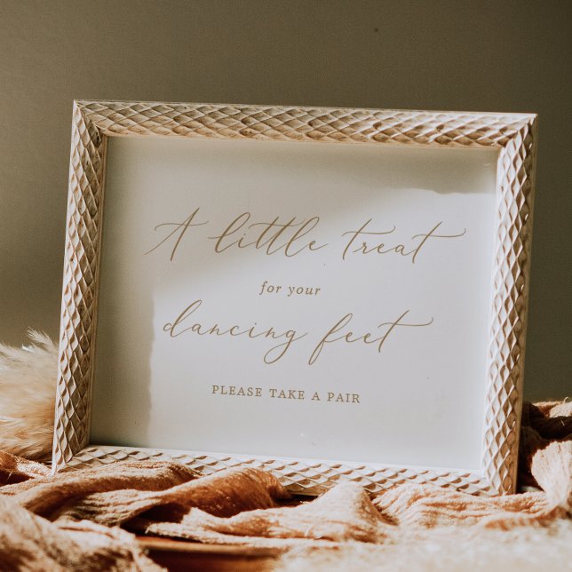 Delicate Gold Calligraphy Dancing Feet Poster (Von Creator hochgeladen)