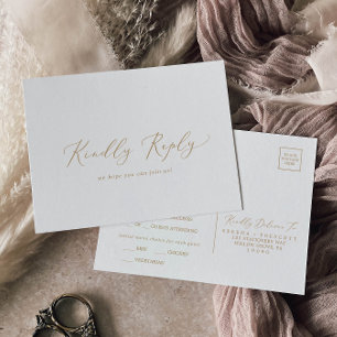 Delicate Gold Calligraphy Menu UAWG Postkarte