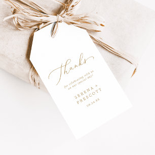 Delicate Gold Calligraphy Vielen Dank für Ihre Unt Geschenkanhänger
