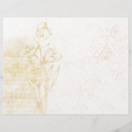 Delicate Gold Floral & Damask Scrapbook Ephemere