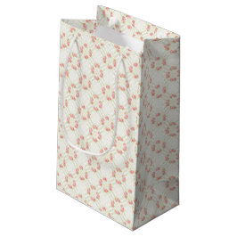 Delicate Gold Scrollwork & Pink Roses Floral Kleine Geschenktüte