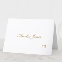 Delicate Golden Beige Guest Name Platzkarte