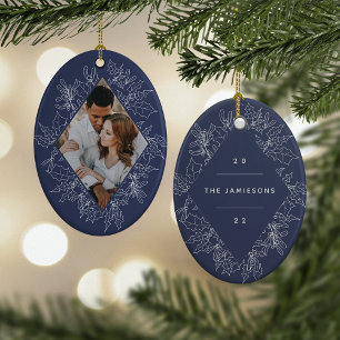 Delicate Holly Elegantes geometrisches Foto Keramik Ornament