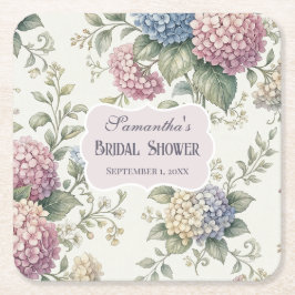 Delicate Hydrangea Flowers Bridal Shower Rechteckiger Pappuntersetzer
