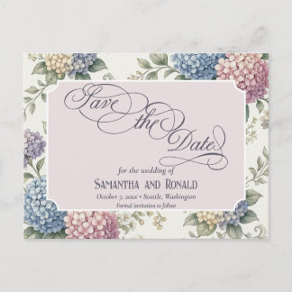 Delicate Hydrangea Flowers Wedding Ankündigungspostkarte