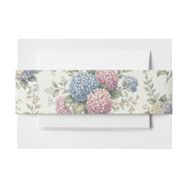 Delicate Hydrangea Flowers Wedding  Einladungsbanderole