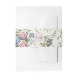 Delicate Hydrangea Flowers Wedding Einladungsbanderole