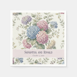 Delicate Hydrangea Flowers Wedding Serviette