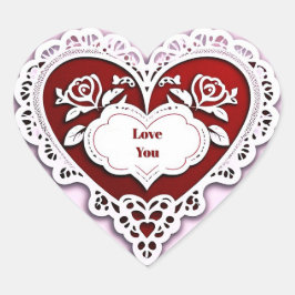 Delicate Lace Heart Card Herz-Aufkleber