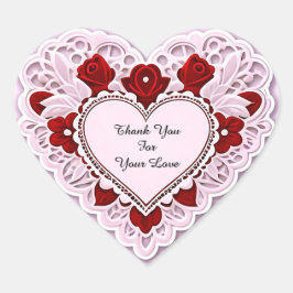 Delicate Lace Heart Card Herz-Aufkleber