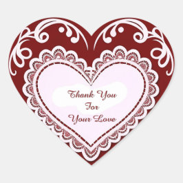 Delicate Lace Heart Card Herz-Aufkleber