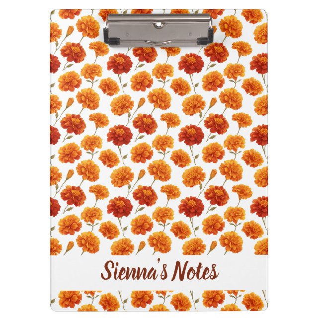 Delicate Mariold Pattern Name Klemmbrett (Vorderseite)