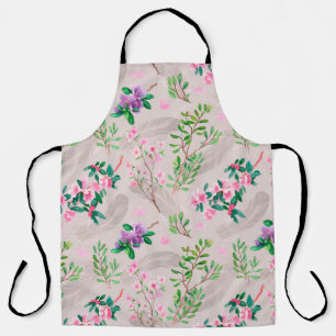 Delicate pattern with rhododendron flowers and fea schürze