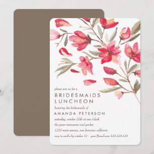 Delicate Pink Bloom Bridesmaids Luncheon Hochzeit Einladung