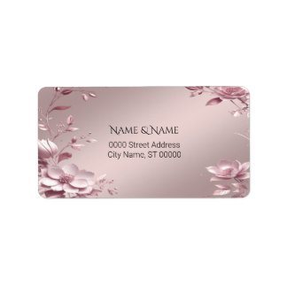 Delicate Pink Floral Address Label Adressaufkleber