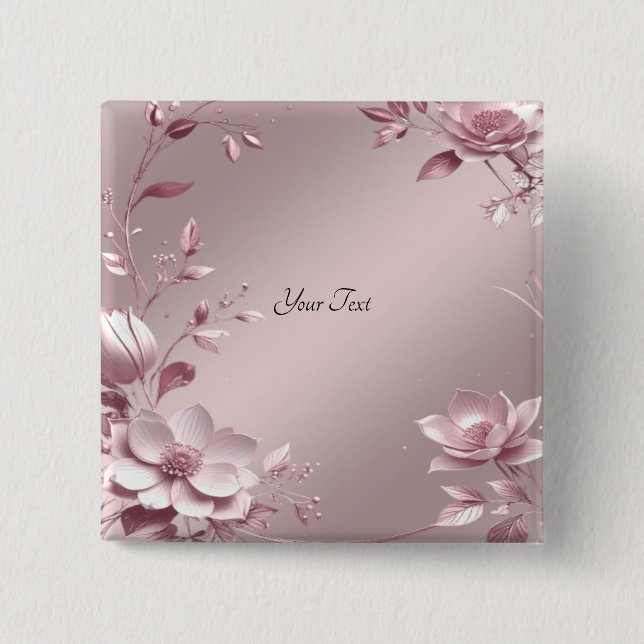 Delicate Pink Floral Button (Vorderseite)