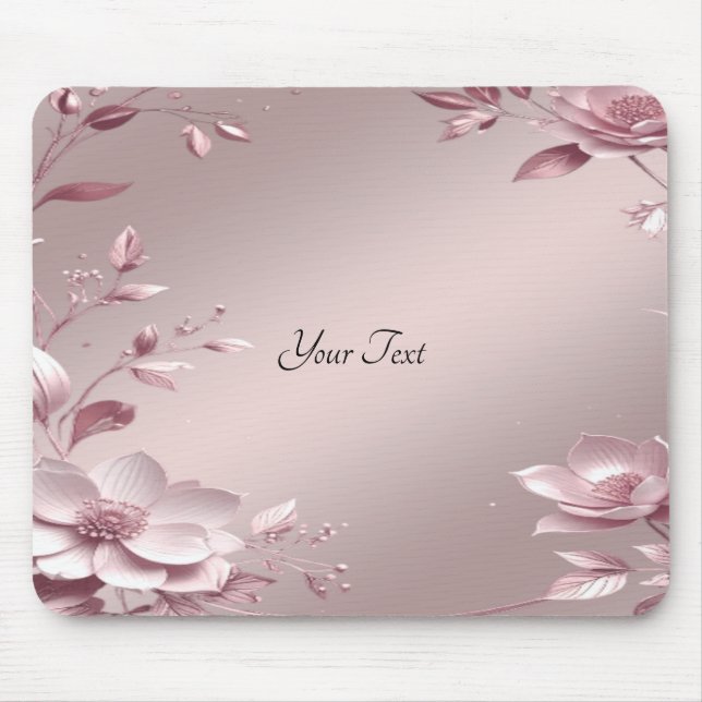 Delicate Pink Floral Mousepad (Vorne)