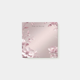 Delicate Pink Floral Post it Notes Post-it Klebezettel