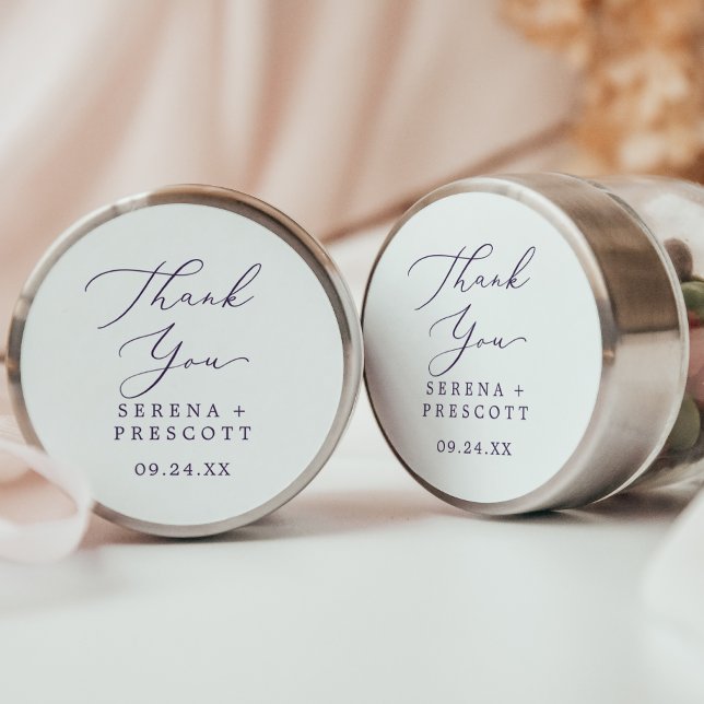 Delicate Pum Lila Danke Gastgeschenk Hochzeit Runder Aufkleber (Von Creator hochgeladen)