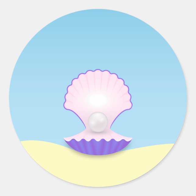 Delicate Seashell Runder Aufkleber (Vorderseite)