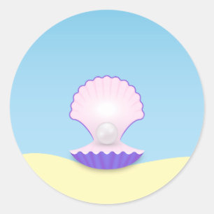 Delicate Seashell Runder Aufkleber