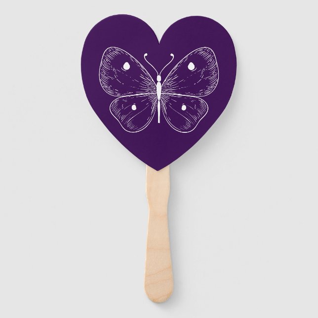 Delicate Sketch Butterfly Fächer (Vorderseite)