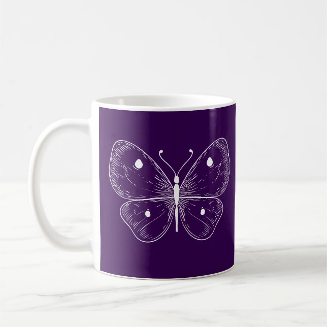 Delicate Sketch Butterfly Kaffeetasse (Links)