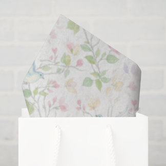Delicate Spring Bird Custom - Floral Wrapping Seidenpapier