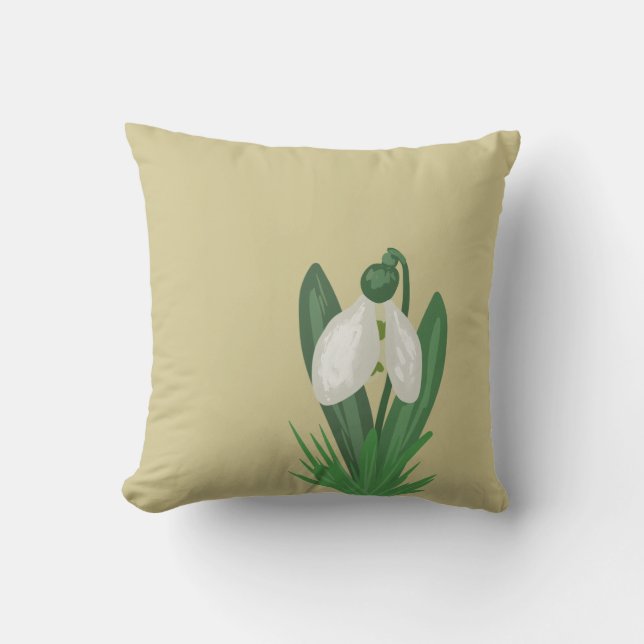 Delicate Spring Snowdrop Flower  Kissen (Vorderseite)