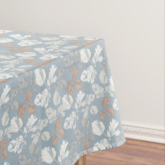 Delicate twigs with leaves on blue. Shower Curtain Tischdecke