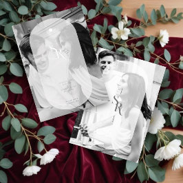 Delicate Vellum Transparency Elegant Black & White Folieneinladung