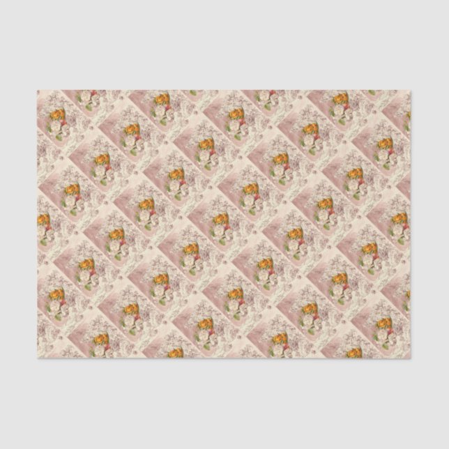 Delicate Vintage Roses Seidenpapier (Vorderseite)