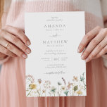 Delicate White Watercolor Pressed Flowers Wedding Einladung<br><div class="desc">This elegant wedding invitation features beautiful hand-painted watercolor blush pink,  dusty blue,  and sage green pressed flowers with gray typography & script. (This is part of the Delicate Pressed Florals collection that can be viewed by clicking on the above link.)</div>