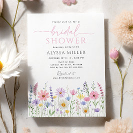 Delicate Wildflower Meadow Bridal Shower Einladung