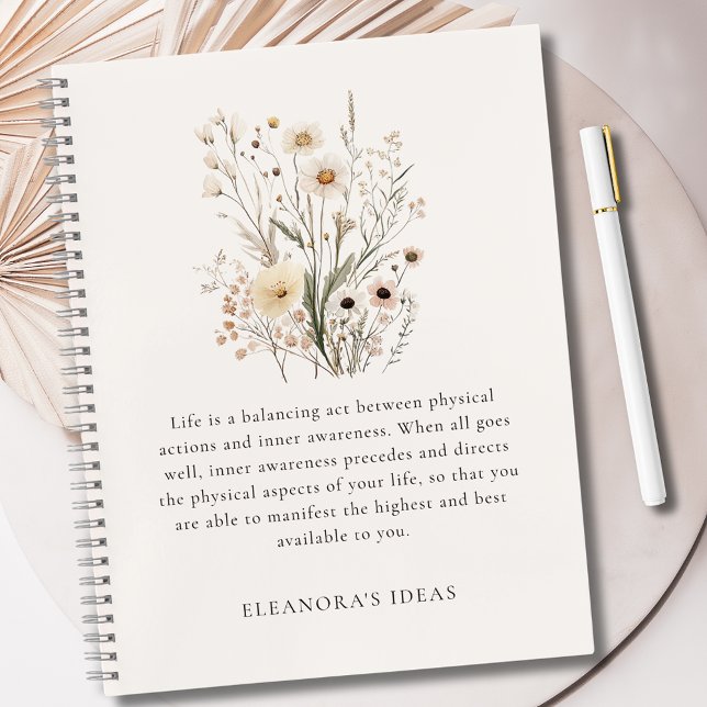 Delicate Wildflowers Motivational Quote  Notizbuch (Delicate Wildflowers Motivational Quote Notebook)