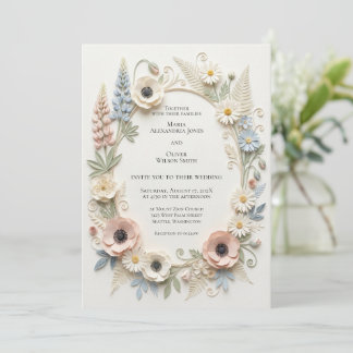 Delicate Wildflowers Wedding Invitation Einladung