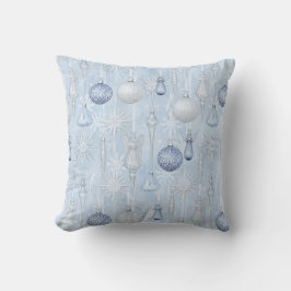 Delicate Wintry Blue Ornament Angel Design Kissen
