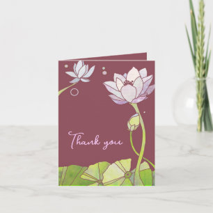 Delicate Zen Lotus Business Carte de remerciements