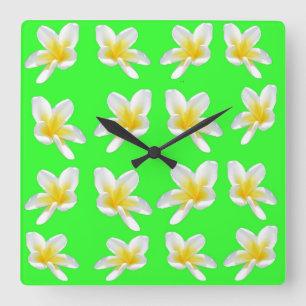 Délice de frangipanier vert, grande horloge murale