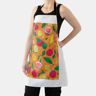 "Délices Naturels : Tablier Imprimé Fruits et Légu