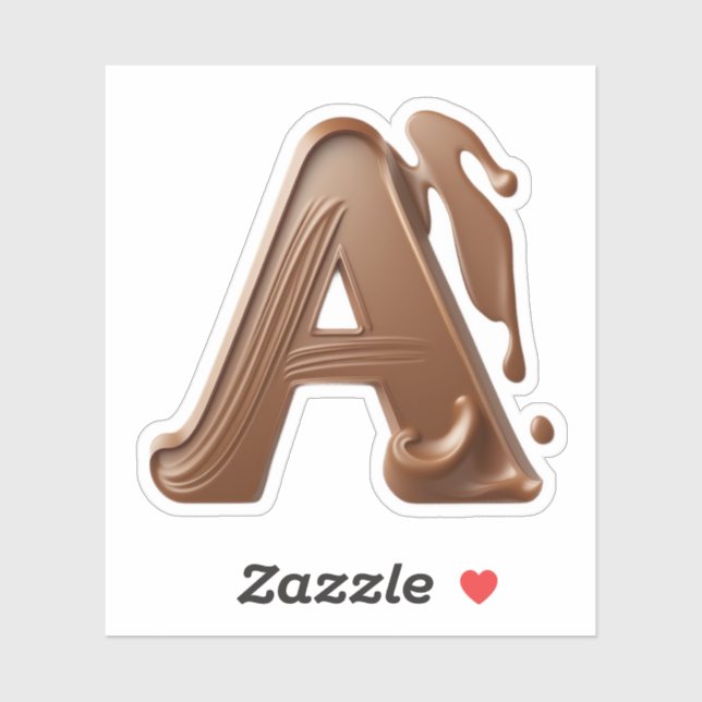 Délicieuse lettre au chocolat Un autocollant (Feuille)