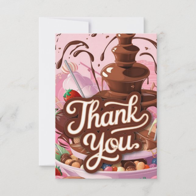 Délicieux carte de remerciements au chocolat éléga (Devant)